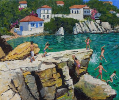 Sprung ins Meer, Skiathos, 2015 von Andrew Macara